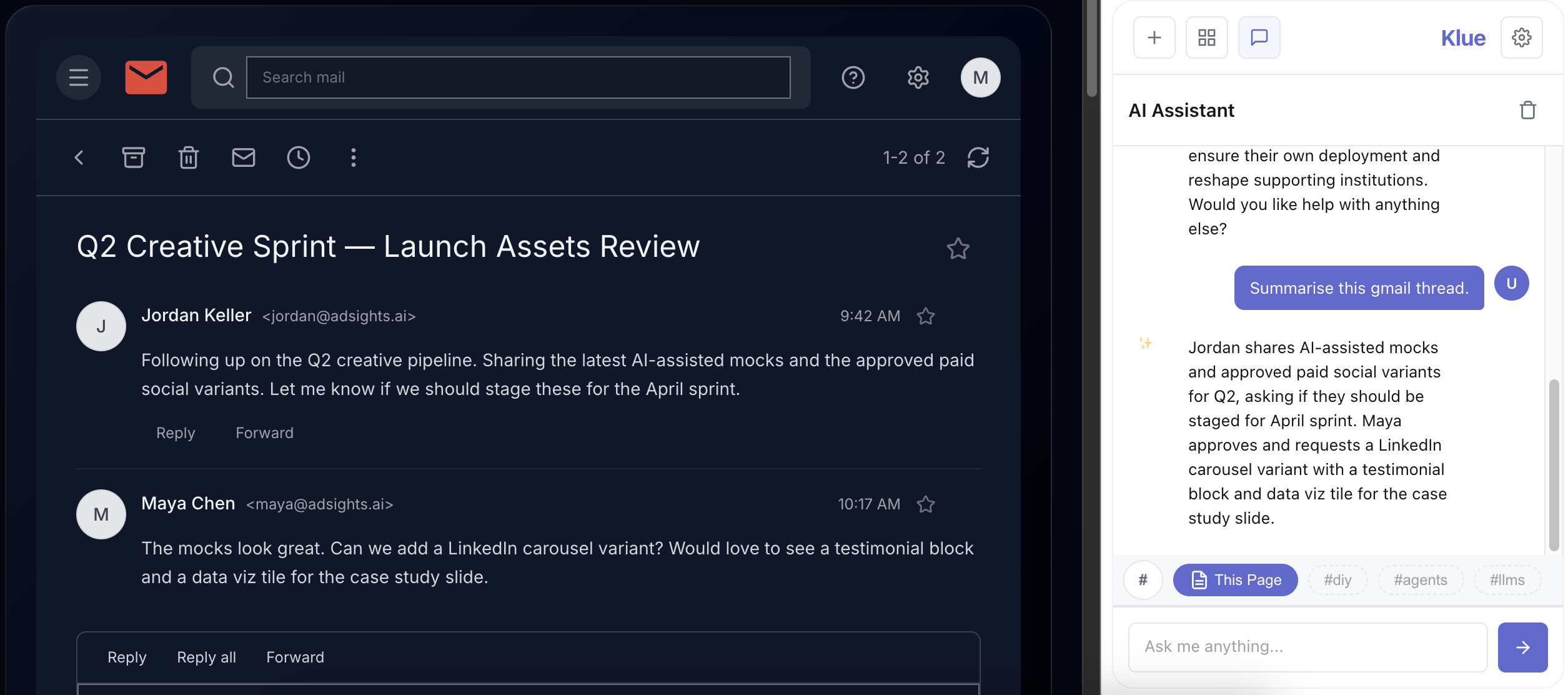 Klue v1 — Chat view